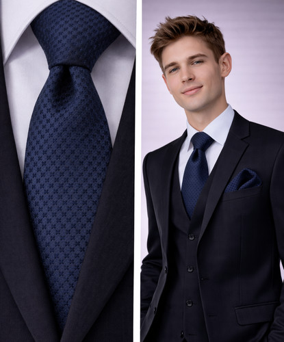 Blu navy uomo cravatta punto - blu,