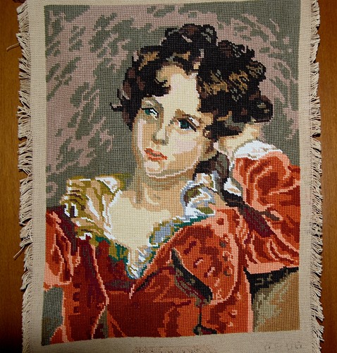 Quadro mezzo punto ricamato - , a