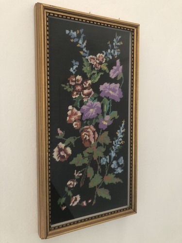 Quadro vintage ricamo mezzo - quadro,