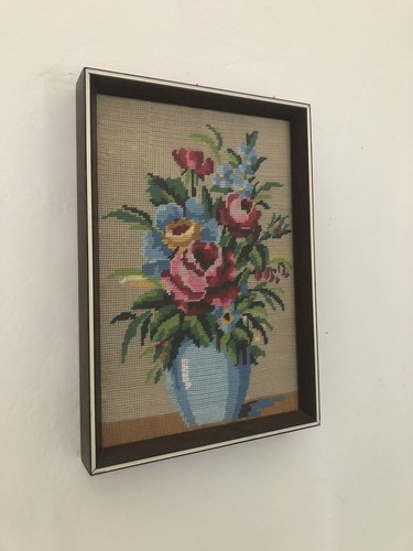 Quadro vintage ricamo mezzo - quadro,