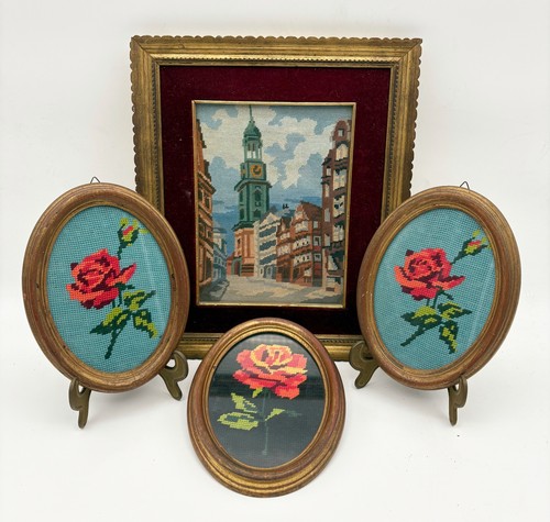 Lotto quadri ricamati mezzo - ricamati,