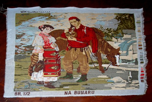 Quadro mezzo punto ricamato - , a