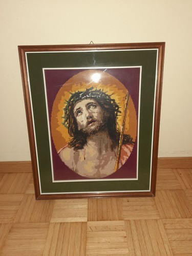 Quadro vintage ricamato mano - a,