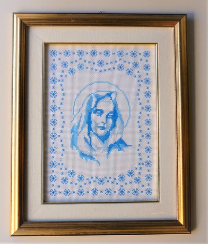 Quadro madonna punto croce - quadro,